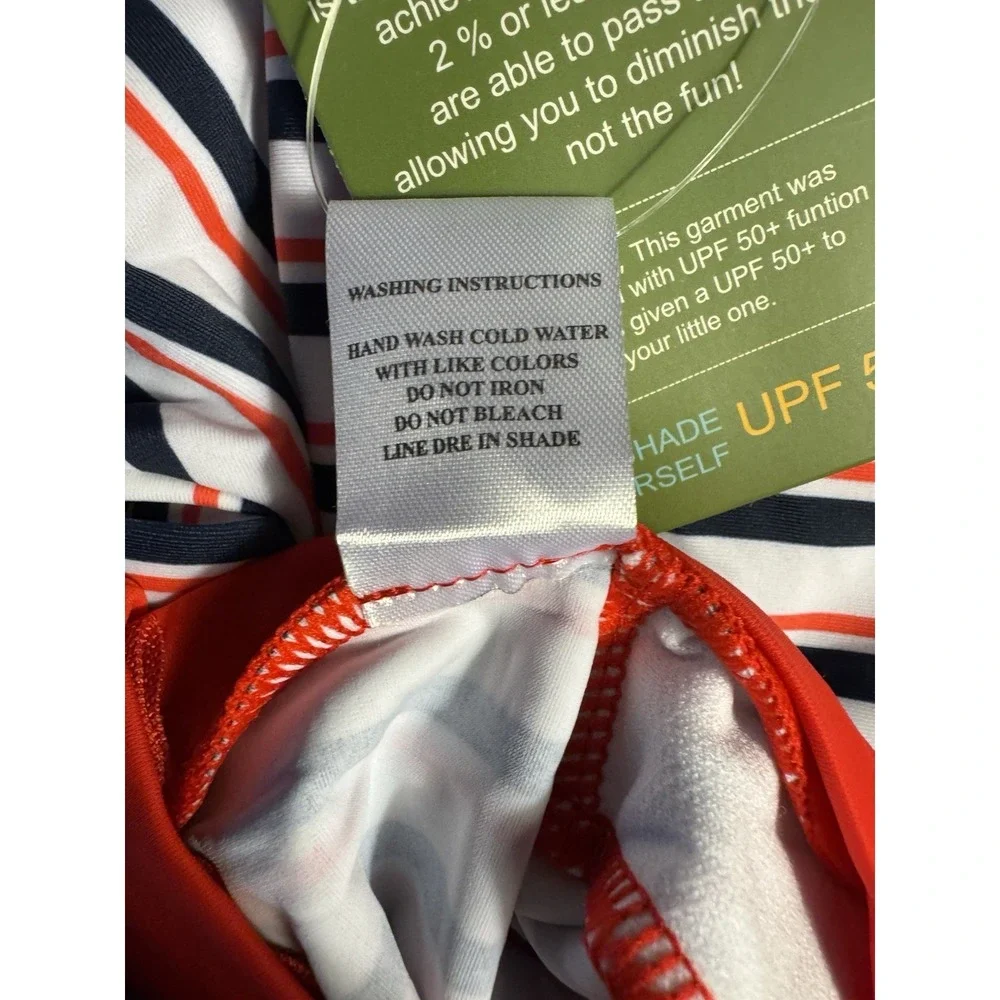 UMELok Baby Girls Rash Guard Swimsuit 12-18M UPF 50+ One Piece & Sun Hat NWT